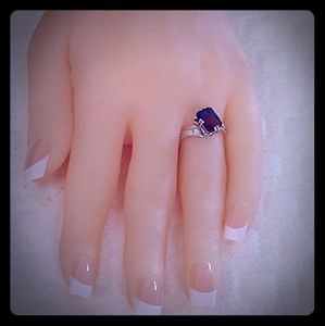PURPLE STONE RING - SOLID 925 SILVER
